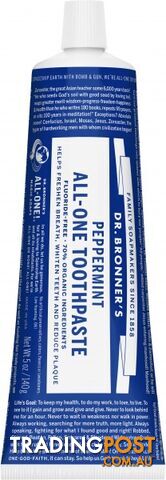 Dr Bronner's Toothpaste Peppermint 140g - Dr Bronner's - 018787500712