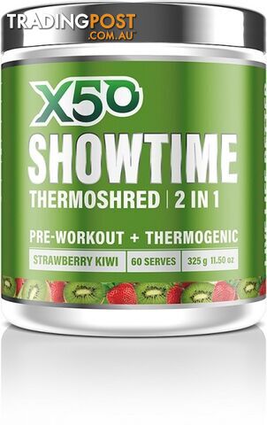 X50 Showtime Thermoshred 2 in 1 Strawberry Kiwi  325g - X50 - 9343518002540