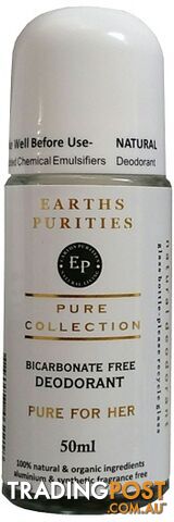 Earths Purities Pure Collection Natural Deodorant Roll On For Her 50g - Earths Purities - 0784927462218