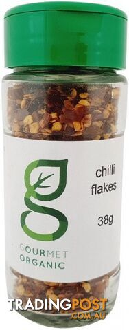 Gourmet Organic Chilli Flakes Shaker 38g - Gourmet Organic Herbs - 9332974000573