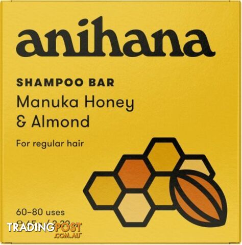 Anihana Shampoo Bar Manuka Honey & Almond Normal Hair 65g - Anihana - 9421906696004