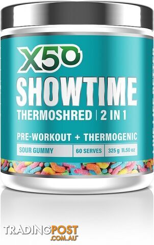 X50 Showtime Thermoshred 2 in 1 Sour Gummy  325g - X50 - 9343518002533