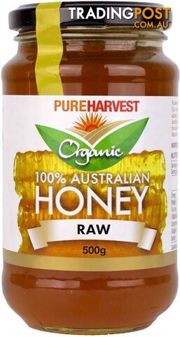 Pure Harvest Organic Raw Honey 500g - Pure Harvest - 9312231814174