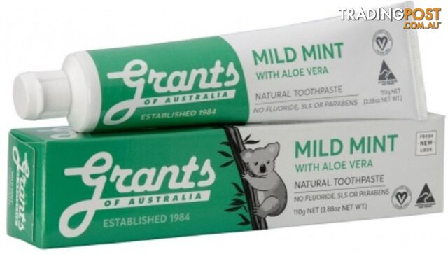 Grants Natural Toothpaste Mild Mint 110g - Grants - 9312812000101
