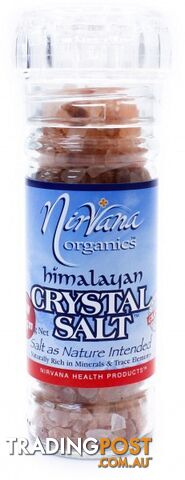 Nirvana Himalayan Crystal Salt Granules (Refillable Glass Grinder) 125gm - Nirvana Organics - 9338196000254