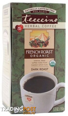 Teeccino French Roast Herbal Tea 25 Tee-Bags - Teeccino Caffeine Free - 795239401116