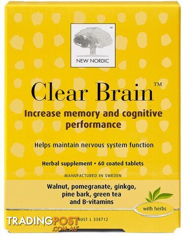 New Nordic Clear Brain 60Tabs - New Nordic - 5021807612000