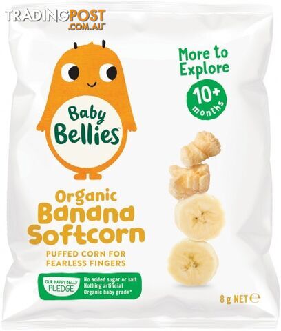 Little Bellies Organic Banana Softcorn 8g - Little Bellies - 9337824002219