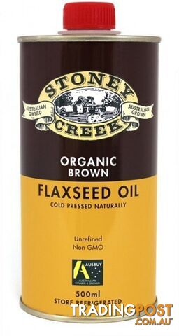 Stoney Creek Organic Brown  Flaxseed Oil 500ml - Stoney Creek - 9322428002697