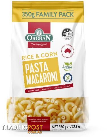 Orgran Rice & Corn Macaroni Pasta  350g - Orgran - 720516026218
