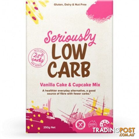 Seriously Low Carb Vanilla Cake & Cupcake Mix  250g - Well & Good - 9337096101139