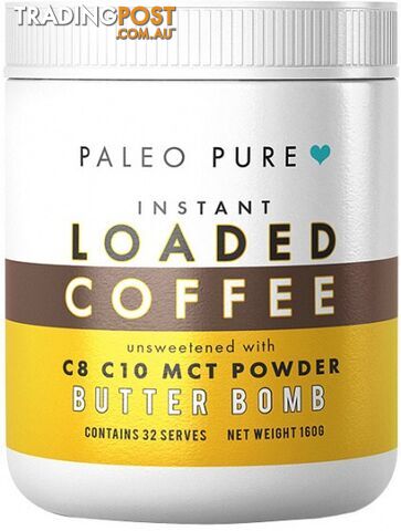 Paleo Pure Loaded Instant Coffee Butter Bomb 160g - Paleo Pure - 9354604000432