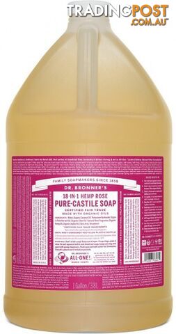 Dr Bronner's Pure Castile Liquid Soap Rose 3.78L - Dr Bronner's - 018787778654
