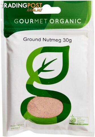 Gourmet Organic Nutmeg Ground 30g Sachet x 1 - Gourmet Organic Herbs - 9332974000399