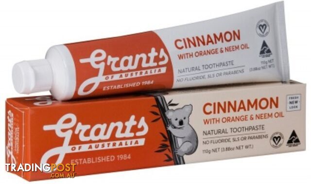 Grants Natural Toothpaste Cinnamon 110g - Grants - 9312812001009