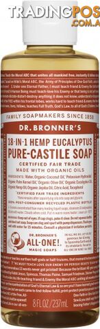 Dr Bronner's Pure Castile Liquid Soap Eucalyptus 237ml - Dr Bronner's - 018787773086