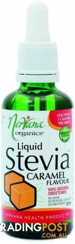 Nirvana Organics Caramel Flavour Stevia Liquid 50ml - Nirvana Organics - 9338196000643
