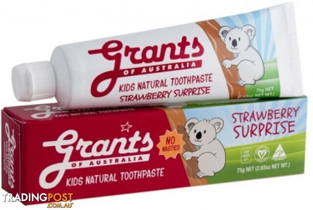 Grants Kids Natural Toothpaste Strawberry Surprise 75g - Grants - 9312812002105