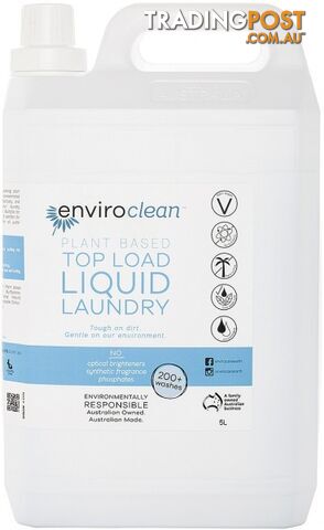 Enviro Clean Liquid Laundry Top Load 5L - Enviro Care - 9325937000338