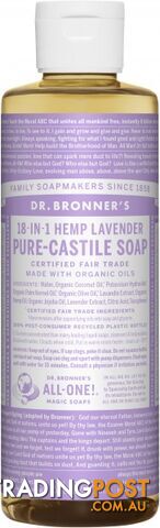 Dr Bronner's Pure Castile Liquid Soap Lavender 237ml - Dr Bronner's - 018787774083