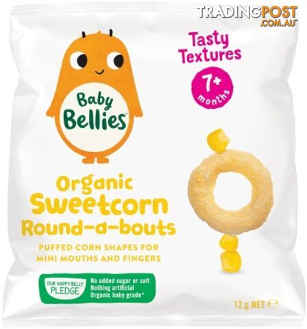 Little Bellies Baby Bellies Organic Sweetcorn Round-a-bouts 12g - Little Bellies - 9337824001908