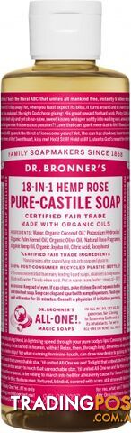 Dr Bronner's Pure Castile Liquid Soap Rose 237ml - Dr Bronner's - 018787778081
