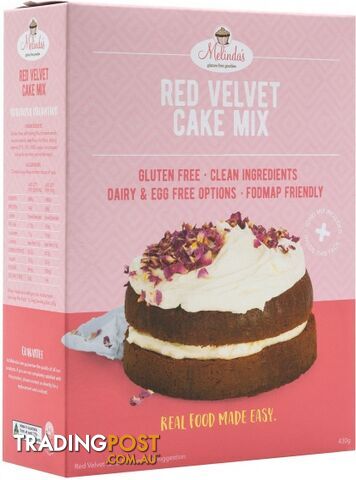 Melindas Gluten Free Red Velvet Cake 430g - Melindas Gluten Free Goodies -...