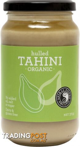 Spiral Organic Hulled Tahini  Glass 375g - Spiral Foods - 9312336782002