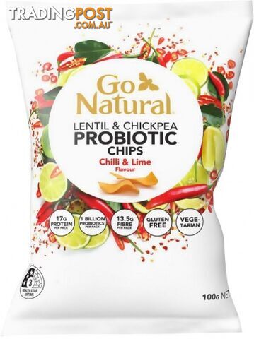 Go Natural HiProtein Probiotic Chips Chilli & Lime Flavour 100g - Go Natural - 9310846501397