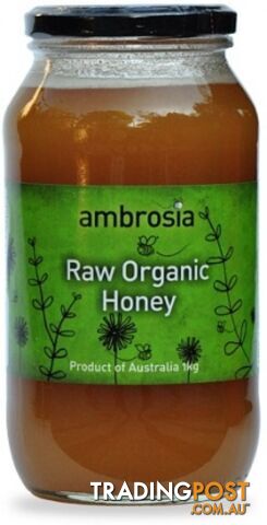 Ambrosia Organic Honey Raw 1Kg - Ambrosia - 9327006000188