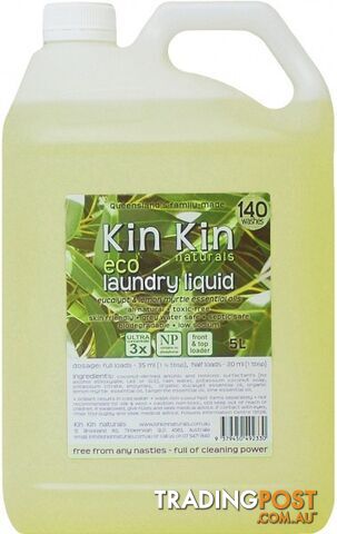 Kin Kin Naturals Eco Laundry Liquid Eucalypt & Lemon Myrtle 5L - Kin Kin Naturals - 9379450492330