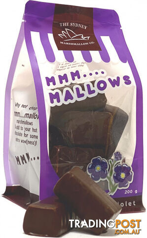 The Sydney Marshmallow Co Chocolate Violet Marshmallow 200g - The Sydney...