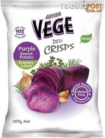 Vege Chips Vege Deli Crisps Purple Sweet Potato 6x100g - Vege Chips - 9315991023671