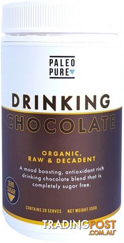 Paleo Pure Sugar Free Drinking Chocolate 350g - Paleo Pure - 9354604093540
