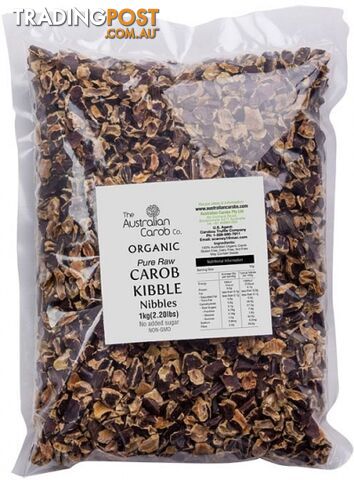 The Australian Carob Organic Carob Kibble Nibbles Raw 1Kg - The Australian Carob Co - 0609722944571