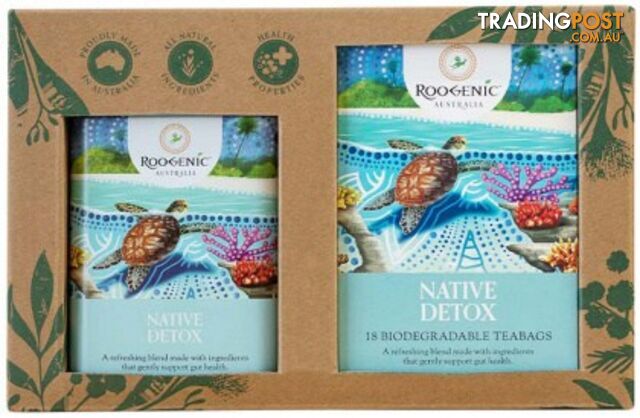 ROOGENIC AUSTRALIA Gift Box Detox 18 Tea Bags with Detox Tin - Roogenic -...