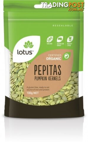 Lotus Organic Pepitas (Pumpkin Kernels) 100g - Lotus - 9317127007258
