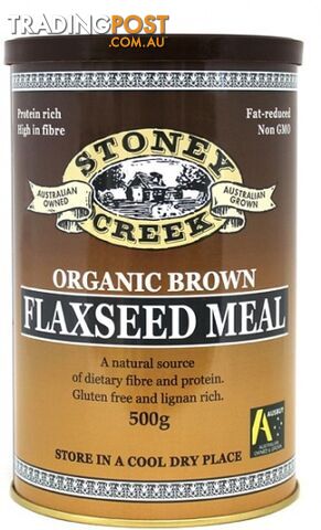 Stoney Creek Organic Brown Flaxseed Meal Can 500g - Stoney Creek - 9322428002925