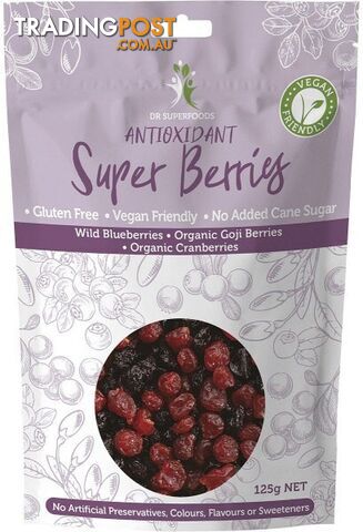 Dr Superfoods Dried Antioxidant Super Berries 125g - Dr Superfoods - 793573583604