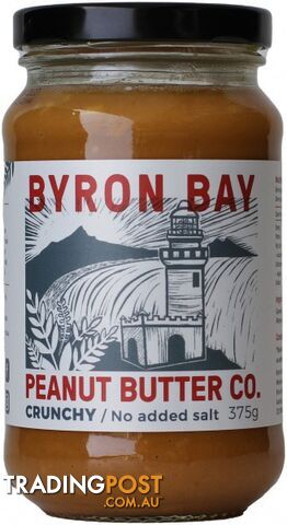 Byron Bay Peanut Butter Crunchy Unsalted 375g - Byron Bay Peanut Butter Co -...