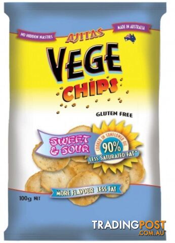 Vege Chips Sweet & Sour 6x100g - Vege Chips - 9315991022124
