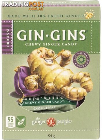 The Ginger People Gin Gins Ginger Candy Chewy Original 12x84g - The Ginger People - 734027981010