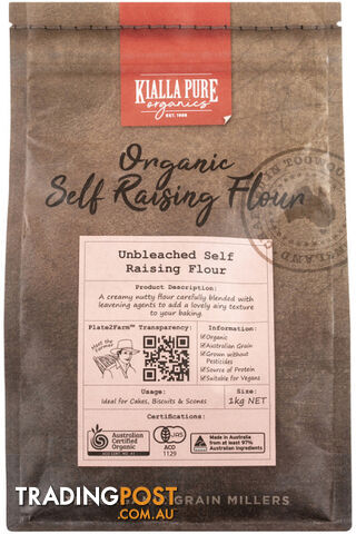Kialla Organic Unbleached Self Raising Flour 1Kg - Kialla Pure Organics -...