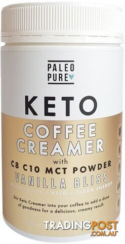 Paleo Pure Keto Coffee Creamer with C8 C10 MCT Powder Vanilla Bliss 250g - Paleo Pure - 735850889900