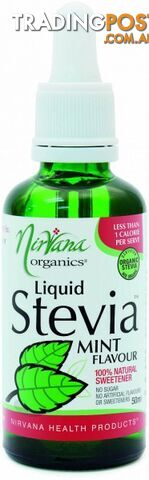 Nirvana Organics Mint Flavour Stevia Liquid 50ml - Nirvana Organics -...