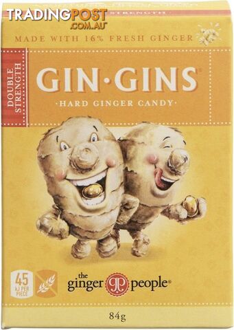 The Ginger People Gin Gins Ginger Candy Hard Double Strength 12x84g - The Ginger People - 734027981058