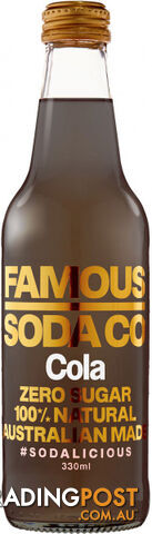 Famous Soda Co Sugar Free All Natural Cola 12x330ml - Famous Soda Co - 9356745000081