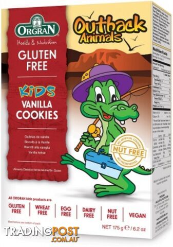 Orgran Kids Outback Animals Vanilla Cookies 175g - Orgran - 720516021572