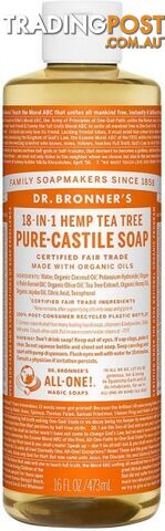 Dr Bronner's Pure Castile Liquid Soap Tea Tree 473ml - Dr Bronner's - 018787769164
