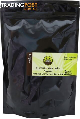 Gourmet Organic Madras Curry Powder 250g - Gourmet Organic Herbs - 9332974003048